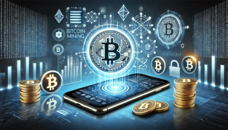 DALL·E 2025-02-05 22.30.26 - A high-tech digital illustration of mobile Bitcoin mining