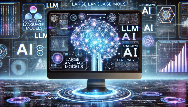 DALL·E 2025-03-07 22.35.19 - A high-resolution digital illustration representing Large Language Models (LLMs) for a PC display